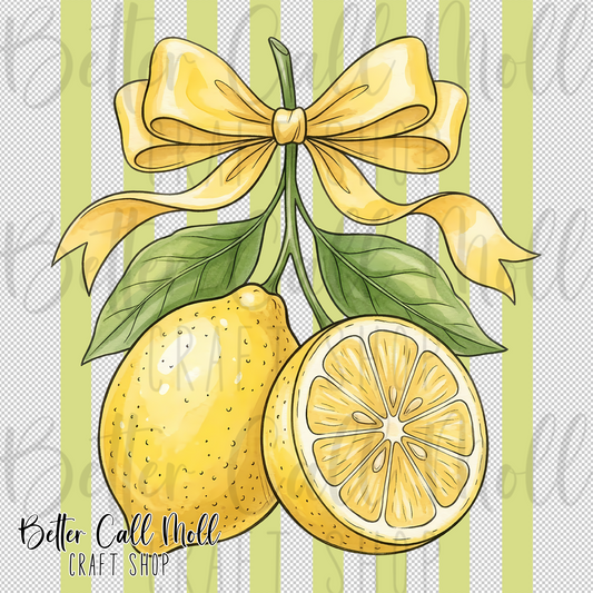 Lemon Coquette Bow UV DTF Decal