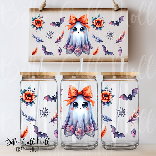 Lace Ghost UV DTF 16oz Tumbler Wrap