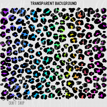 Colorful Leopard Print UV DTF 20oz Skinny Tumbler Wrap