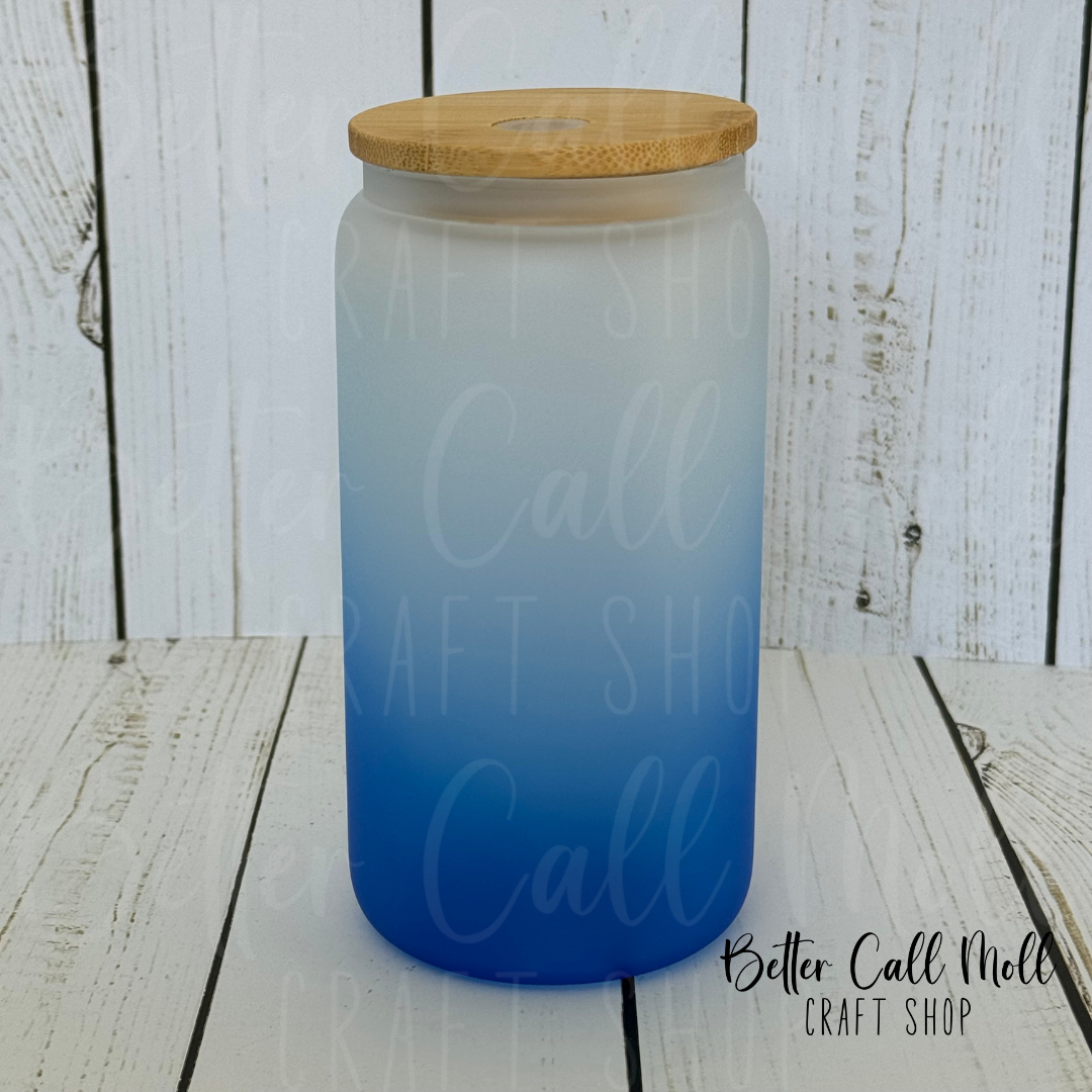 16oz Frosted Ombre Glass Sublimation Tumbler