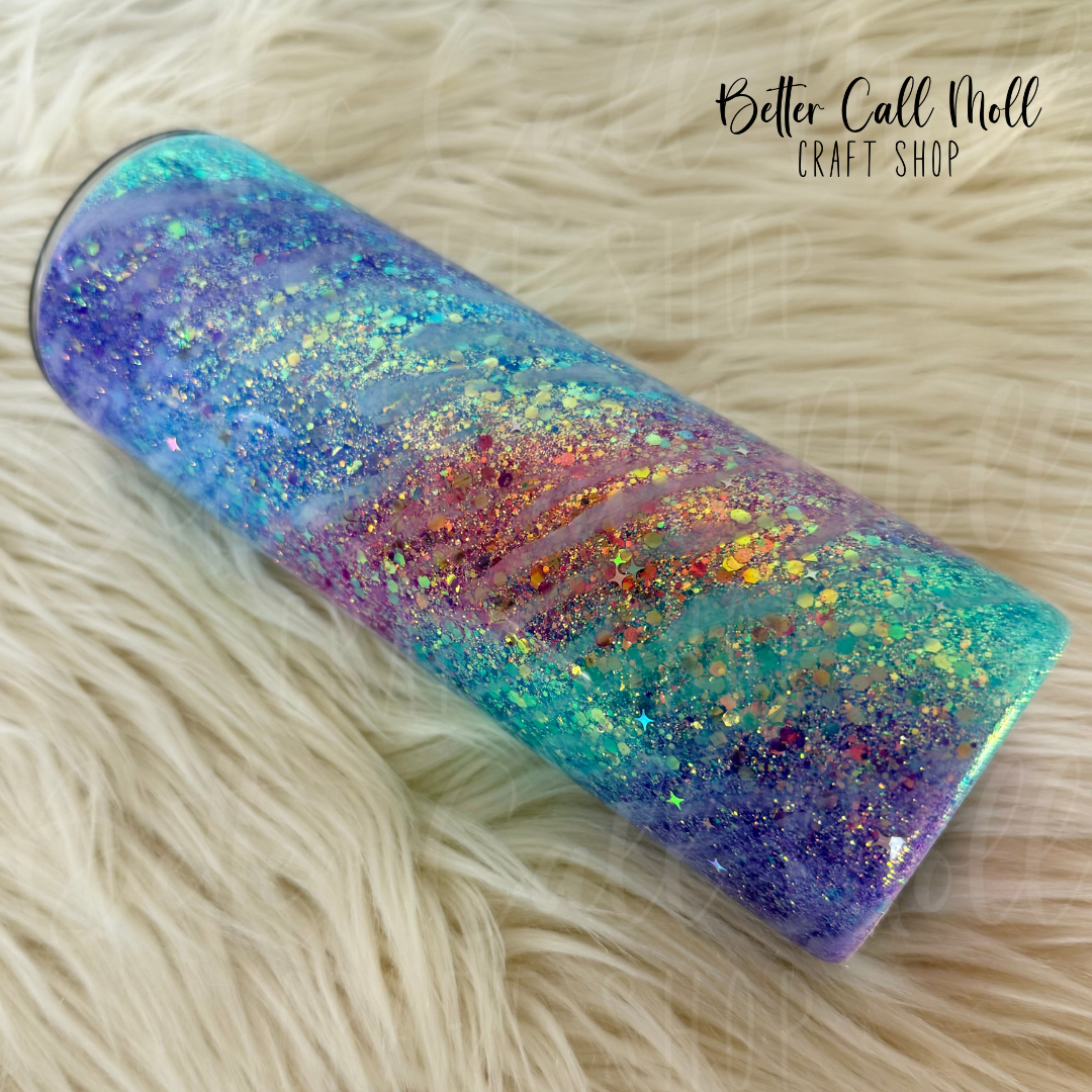 20oz Opal Glitter Milky Way Insulated Stainless Steel Coated Tumbler