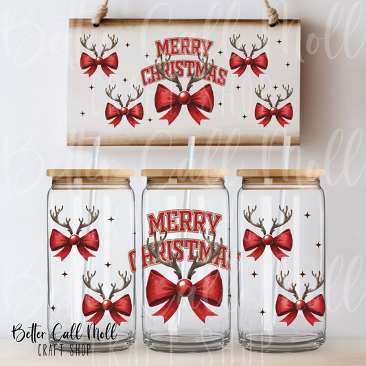 Mooey Christmas UV DTF 16oz Tumbler Wrap