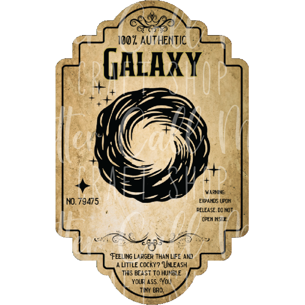 Galaxy Label UV DTF Decal