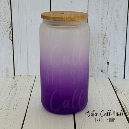 16oz Frosted Ombre Glass Sublimation Tumbler