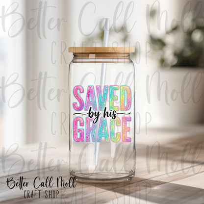 Saved By His Grace UV DTF Decal