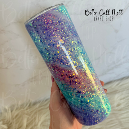 20oz Opal Glitter Milky Way Insulated Stainless Steel Coated Tumbler