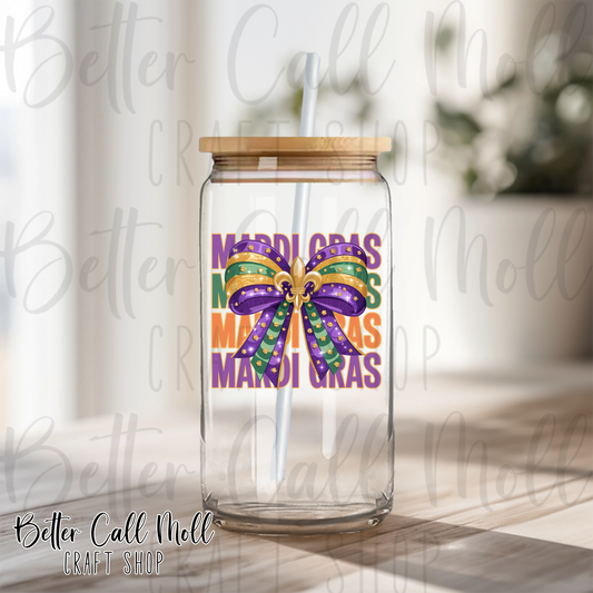 Mardi Gras Bow UV DTF Decal
