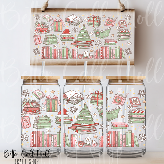 Christmas Books UV DTF 16oz Tumbler Wrap