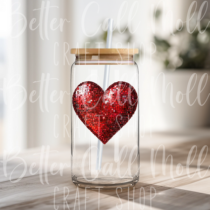 D177 - Disco Heart UV DTF Decal