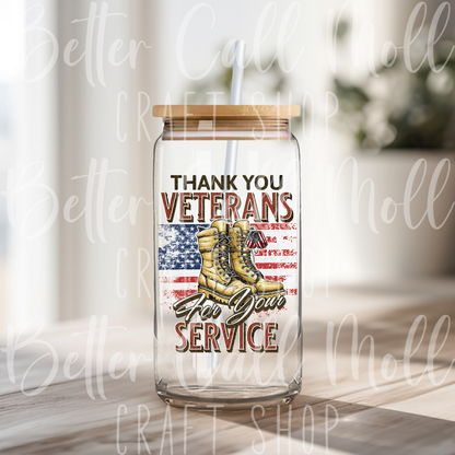 D087 - Thank You Veterans UV DTF Decal