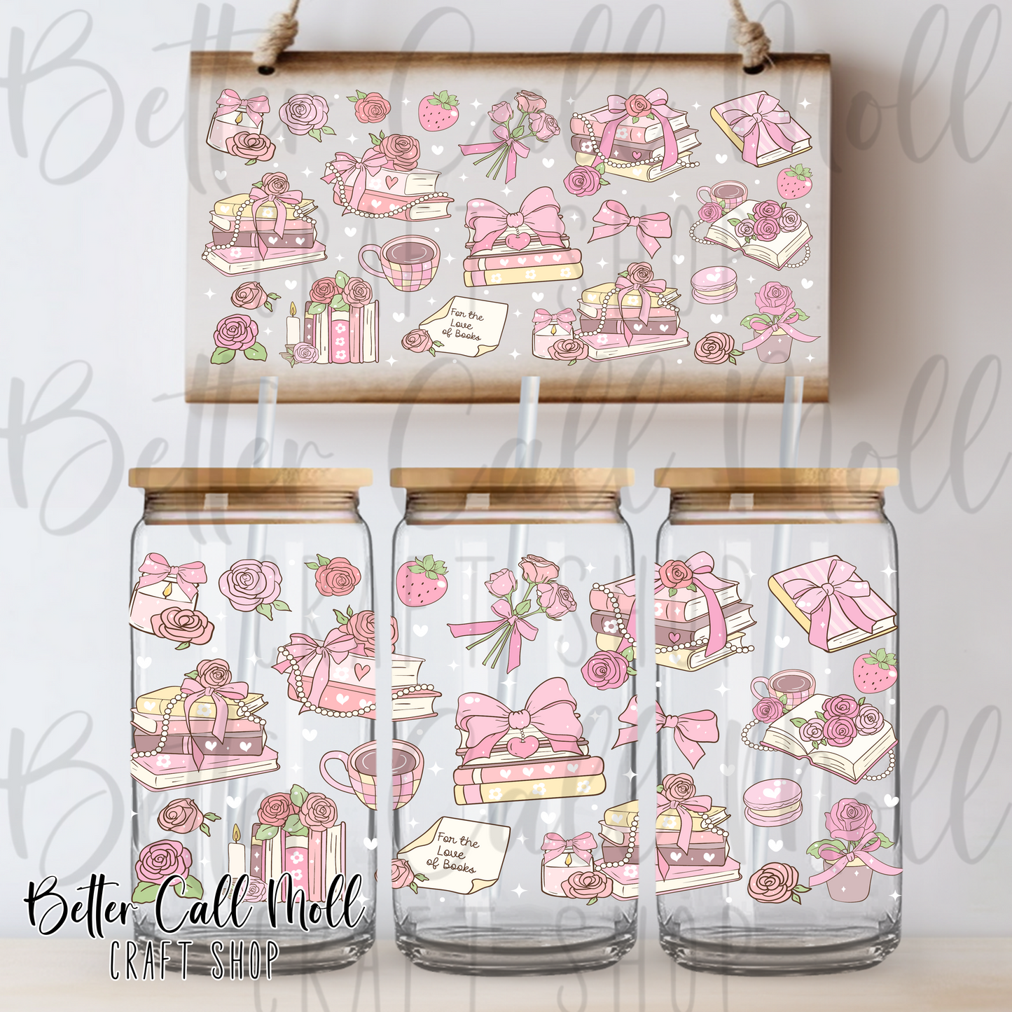 For the Love of Books UV DTF 16oz Tumbler Wrap