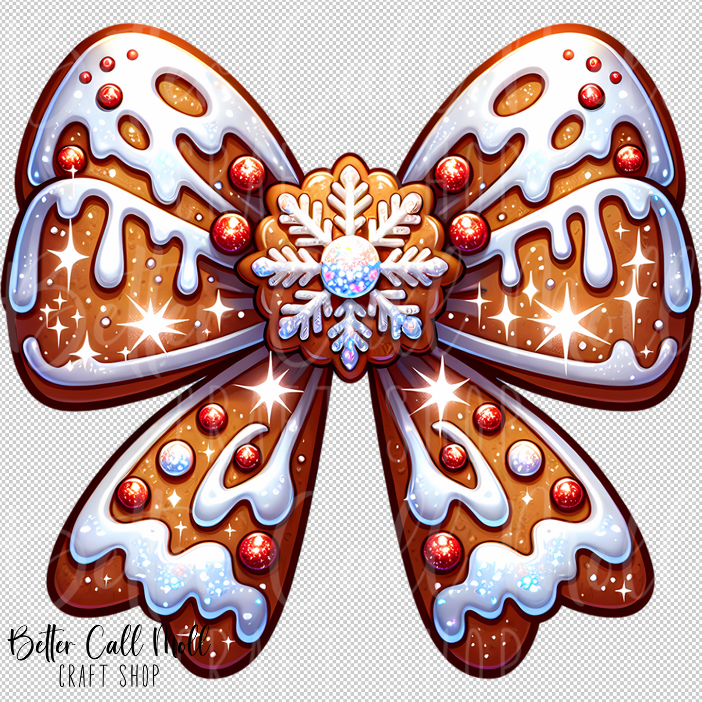 Gingerbread Bow UV DTF Decal