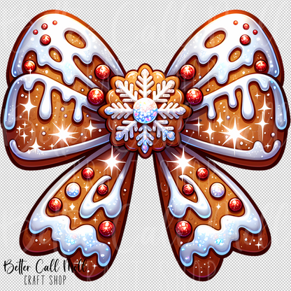 Gingerbread Bow UV DTF Decal
