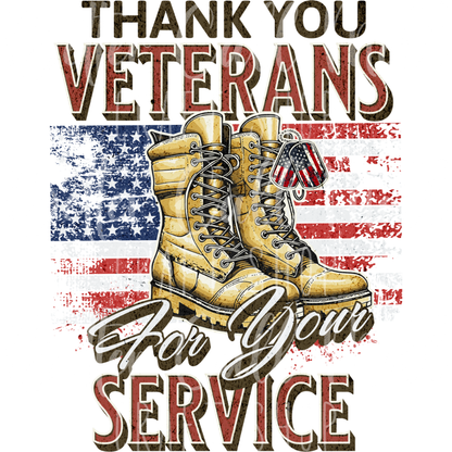 D087 - Thank You Veterans UV DTF Decal