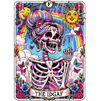 D021 - The IDGAF Tarot Card UV DTF Decal