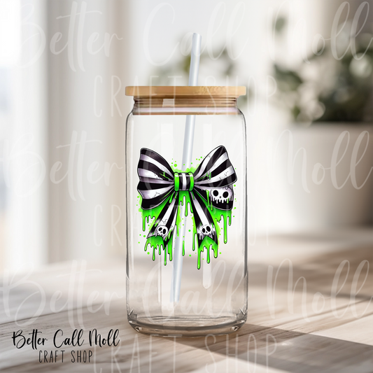 Slime Skull Bow UV DTF Decal