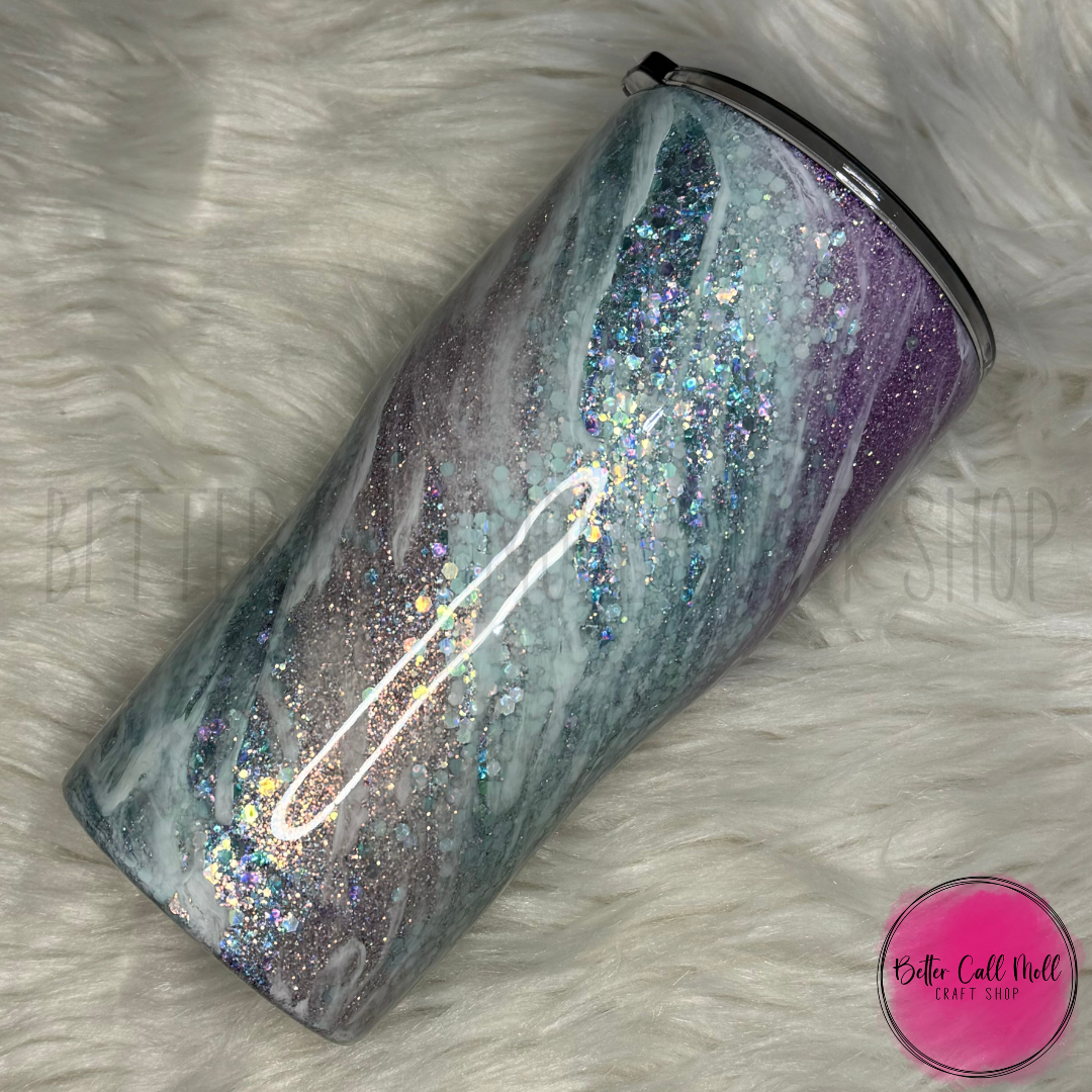 20oz Glitter Milky Way Insulated Stainless Steel Coated Tumbler