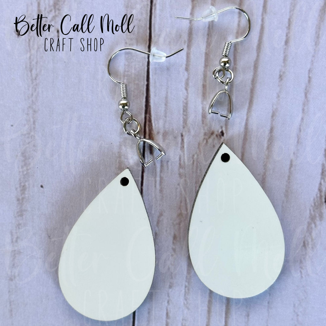 1.5" Teardrop Earring Sublimation Blanks