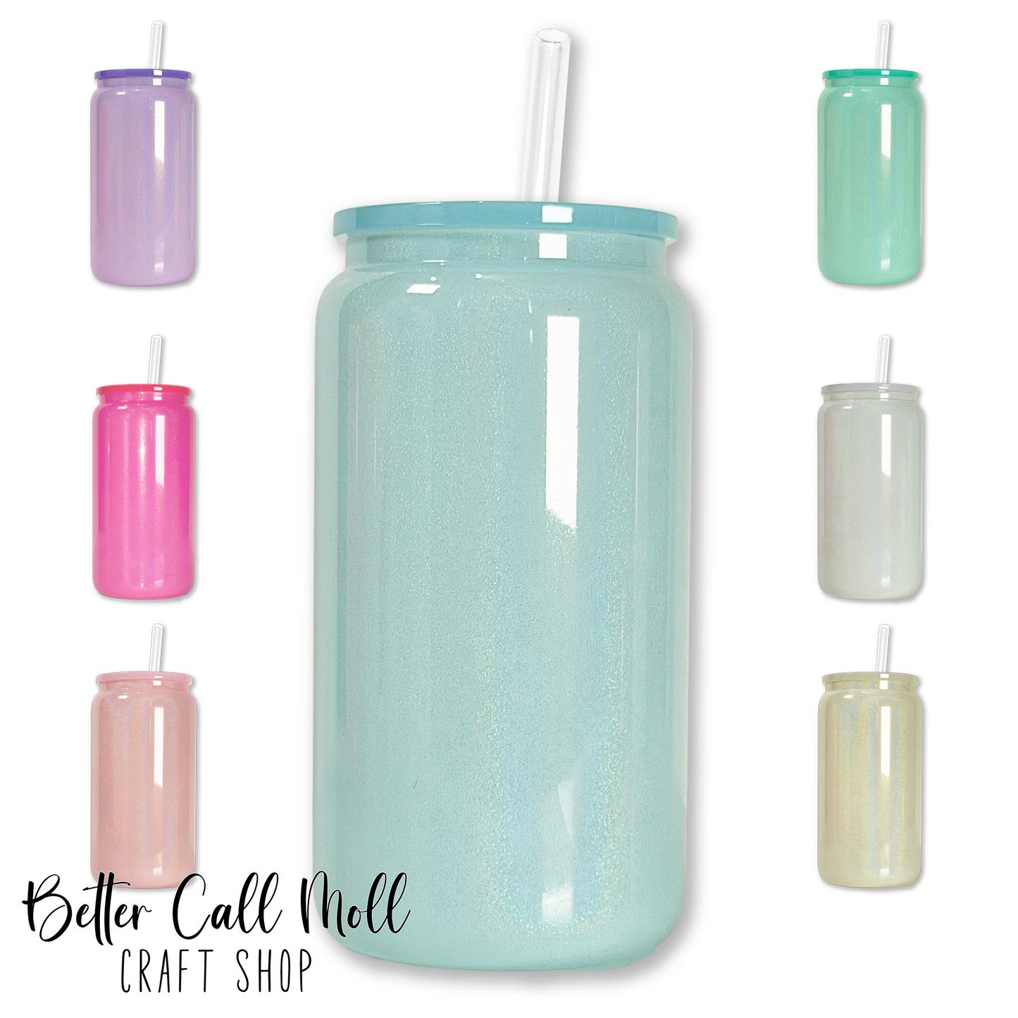 16oz Holographic Shimmer GLASS Sublimation Tumbler