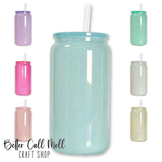 16oz Holographic Shimmer GLASS Sublimation Tumbler