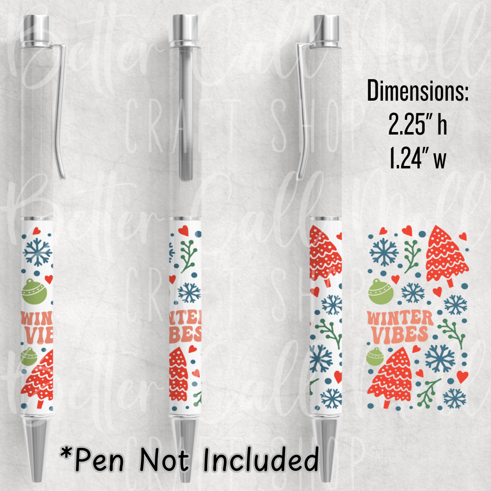 Winter Vibes UV DTF Pen Wrap