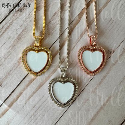 Rotating Heart Necklace Sublimation Blank