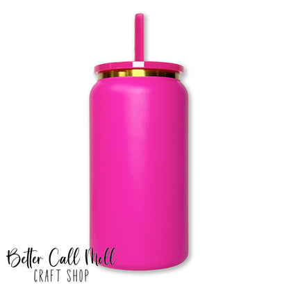 16oz Gold Plated Powder Coated STAINLESS STEEL Tumbler | Multiple Colors Available