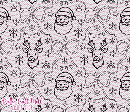 Santa and Reindeer Digital Tumbler Template