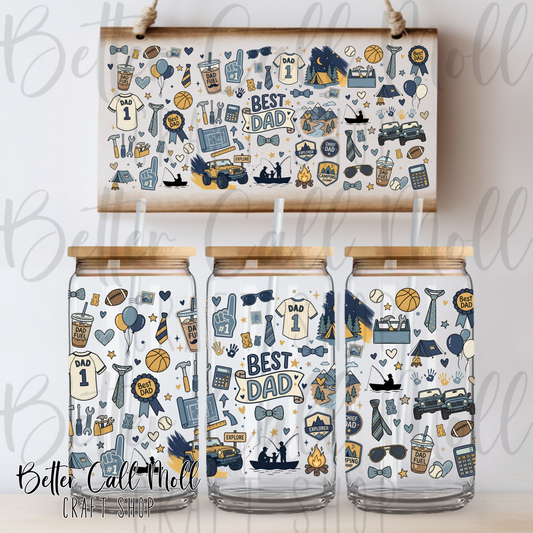 Best Dad UV DTF 16oz Tumbler Wrap