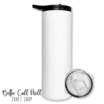 20oz Glossy Duo Lid Sport Sublimation Tumbler
