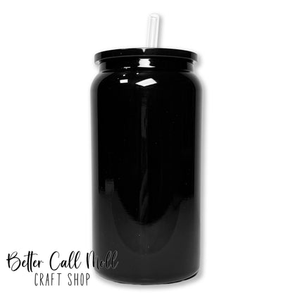 16oz Black Glossy Stainless Steel Tumbler
