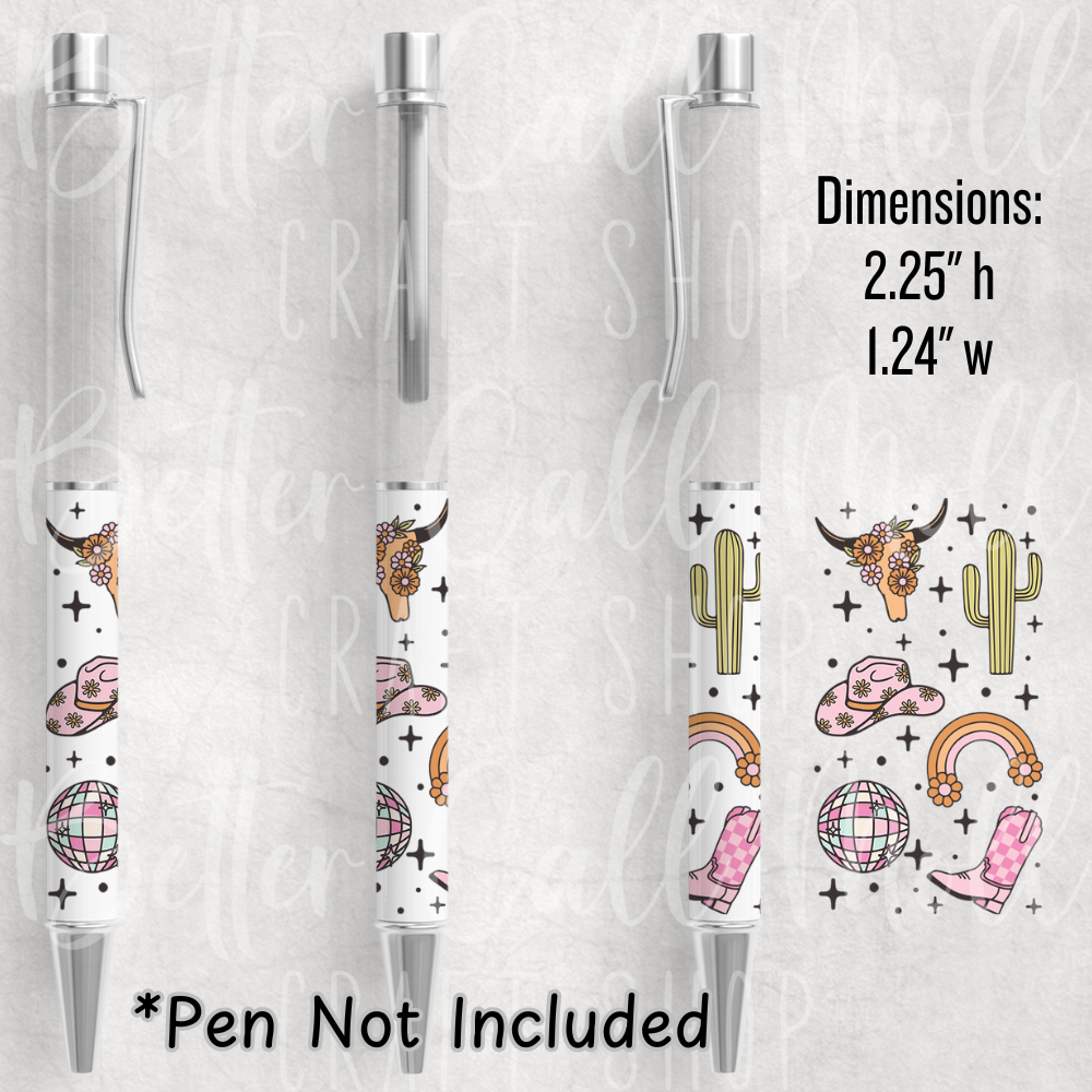 Western Charm UV DTF Pen Wrap