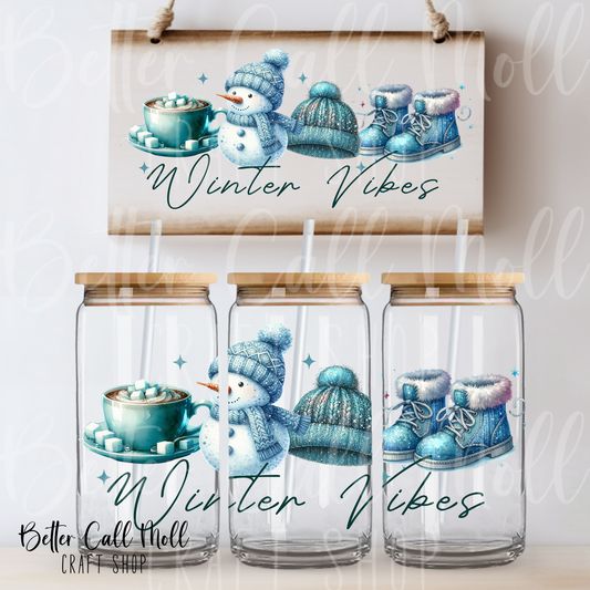 Winter Vibes UV DTF 16oz Tumbler Wrap
