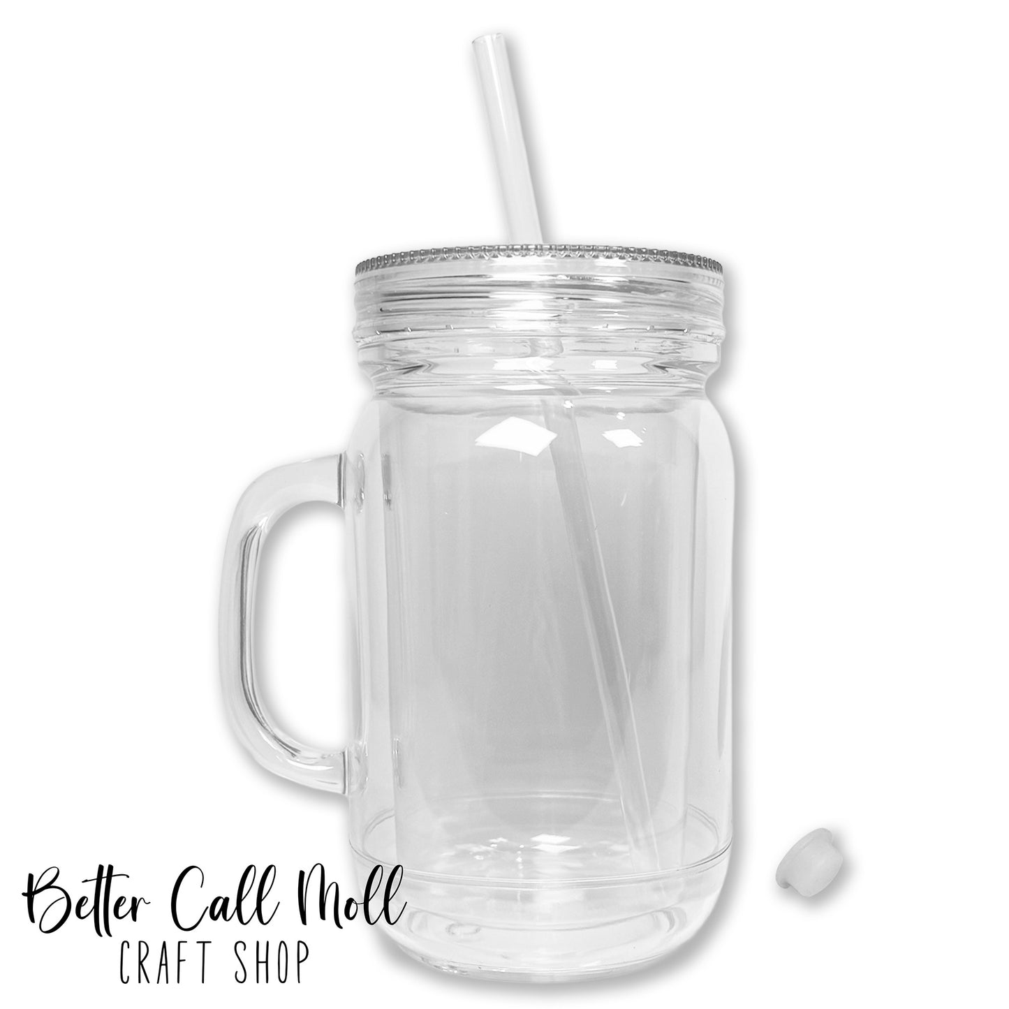 20oz Handle Acrylic SNOW GLOBE Tumbler