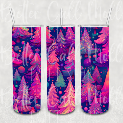 Abstract Christmas Trees Digital Tumbler Wrap