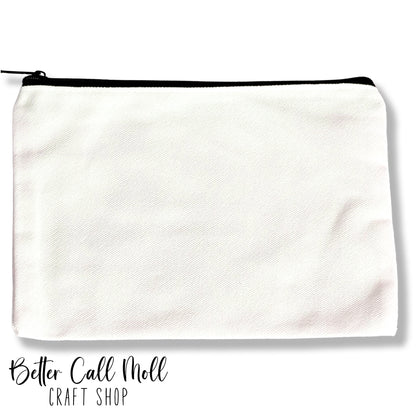 Sublimation Cosmetic Bag Blank with Black Zipper