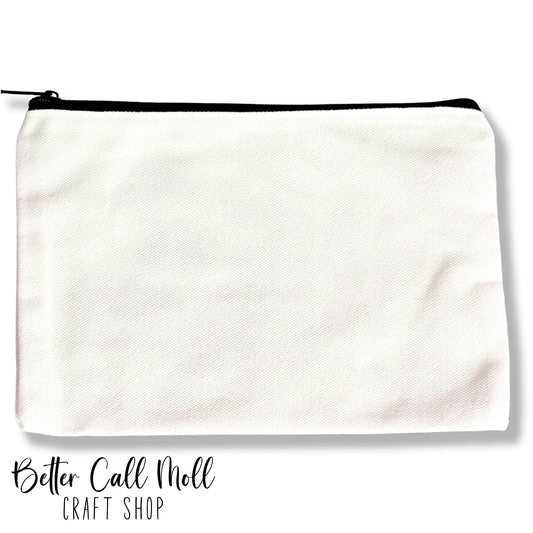 Sublimation Cosmetic Bag Blank with Black Zipper