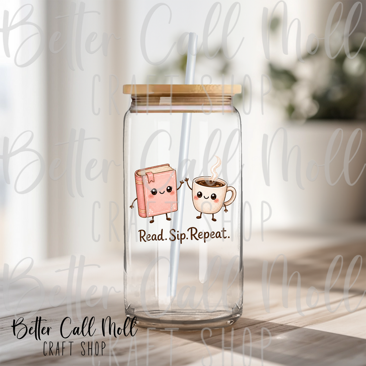 Sip Read Repeat UV DTF Decal