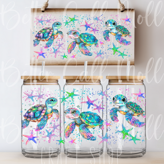 W099 - Sea Turtles UV DTF 16oz Tumbler Wrap