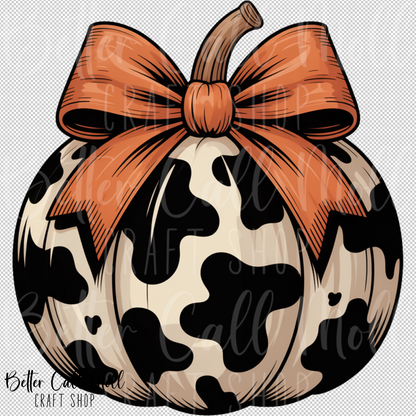 Cow Print Pumpkin UV DTF Decal