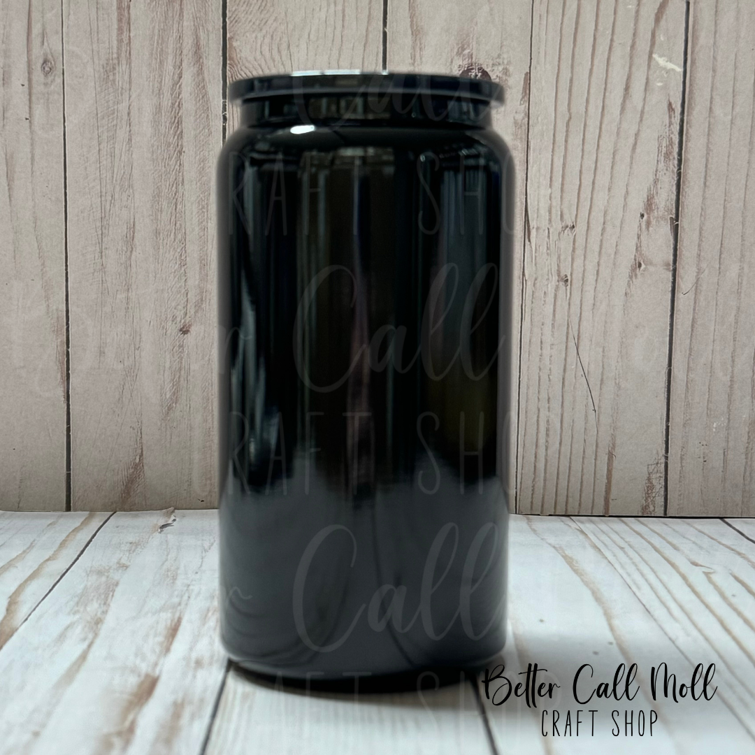 16oz Black Glossy Stainless Steel Tumbler