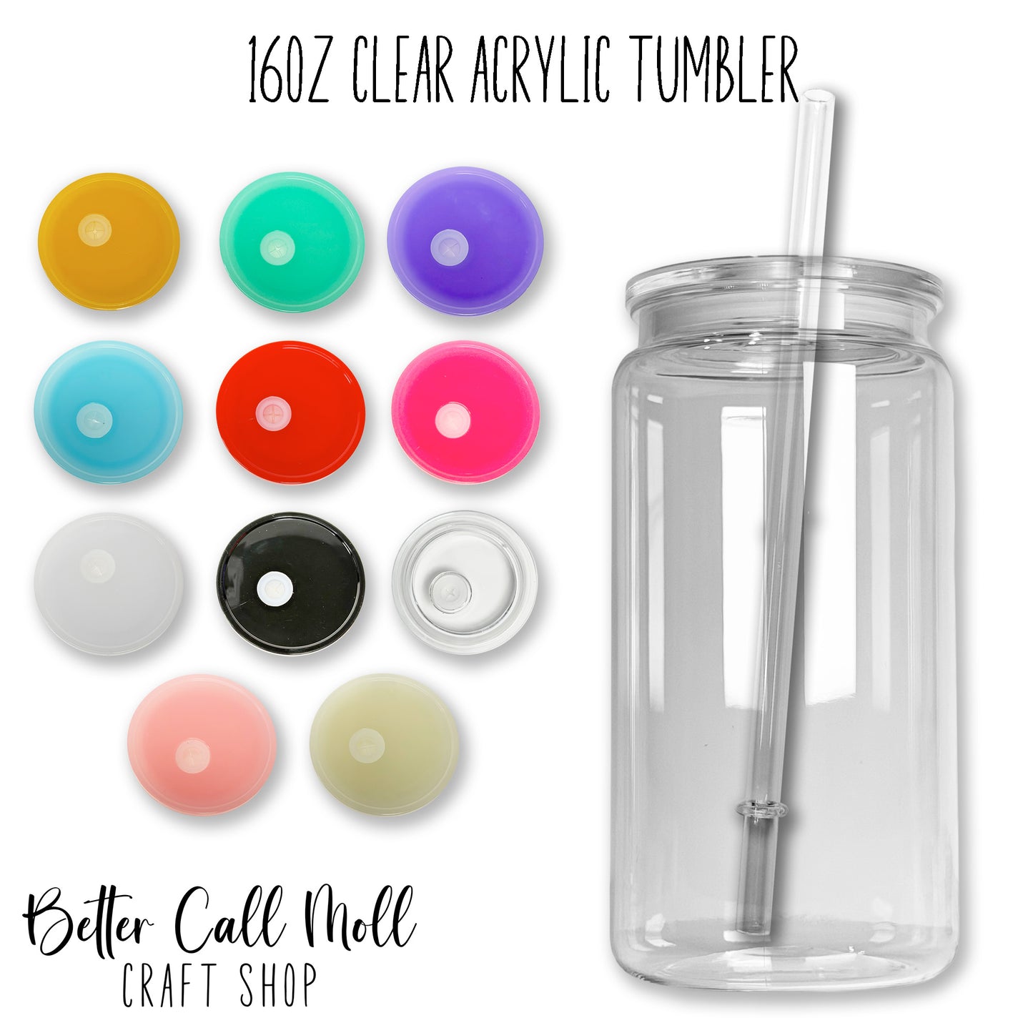 16oz Clear Acrylic Tumbler