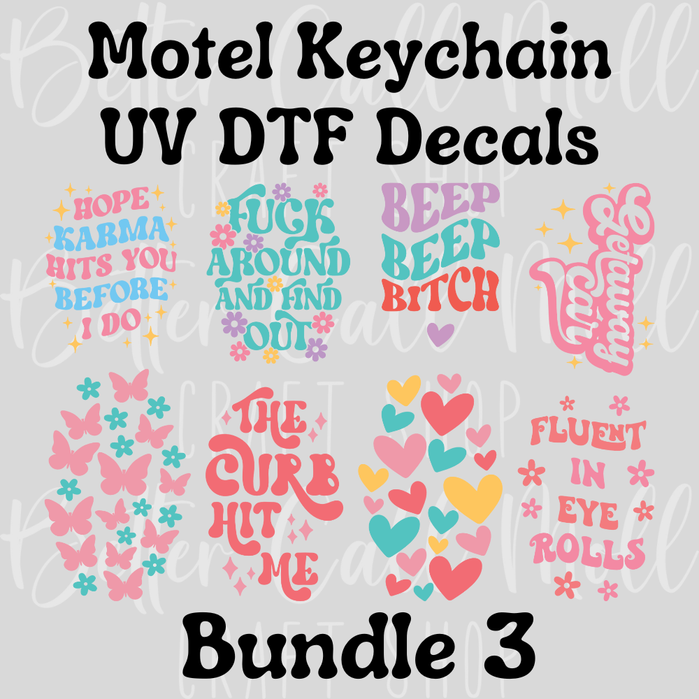 W067 - Motel Keychain UV DTF Decal Bundle 3