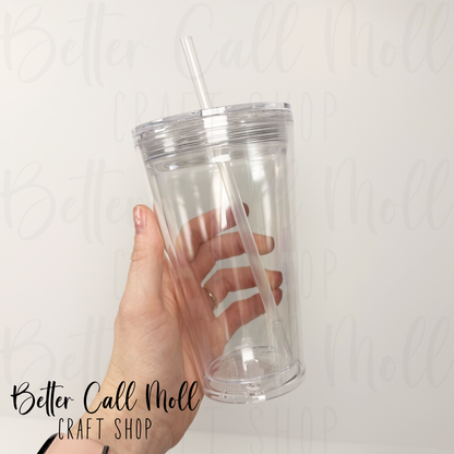 16oz Tapered Acrylic Snow Globe Tumbler