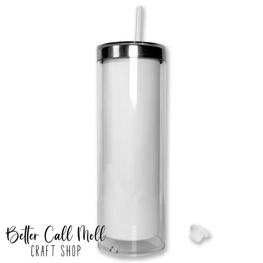 20oz Skinny Storyboard Snow Globe Sublimation Tumbler