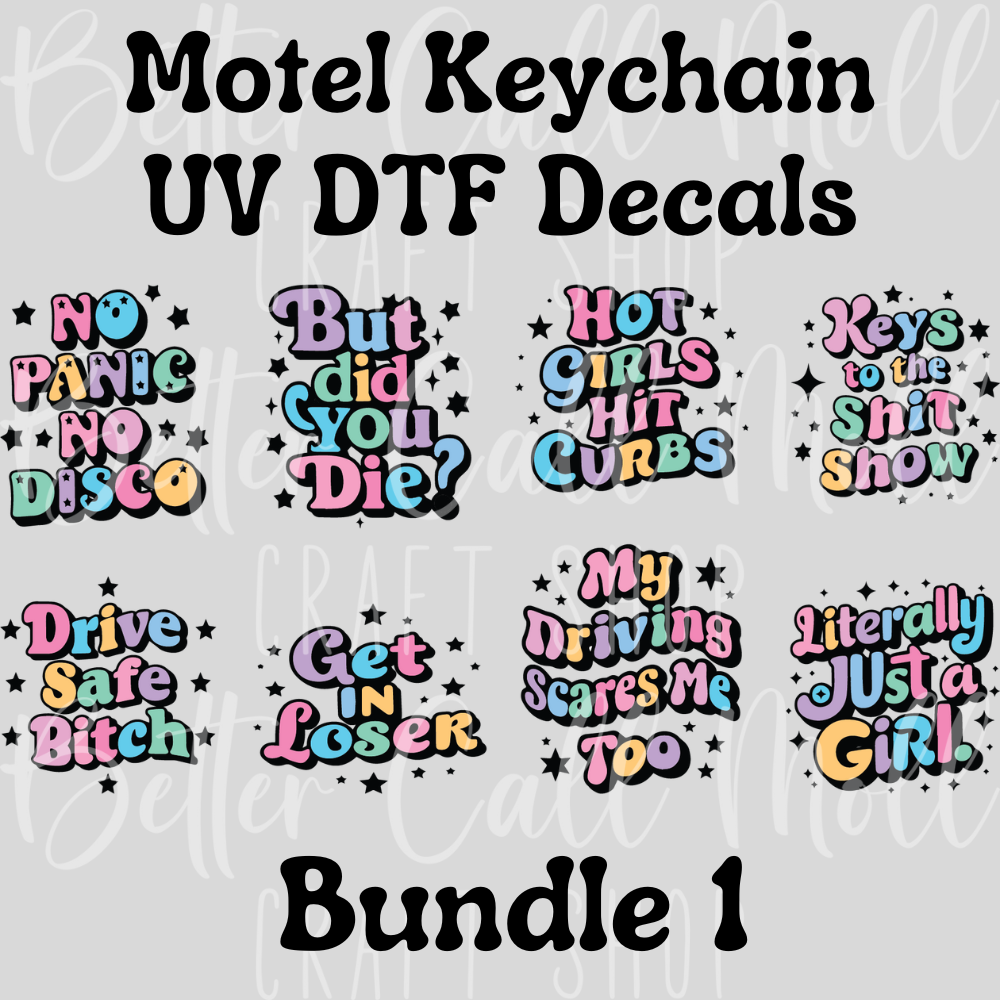 Motel Keychain UV DTF Decal Bundle 1