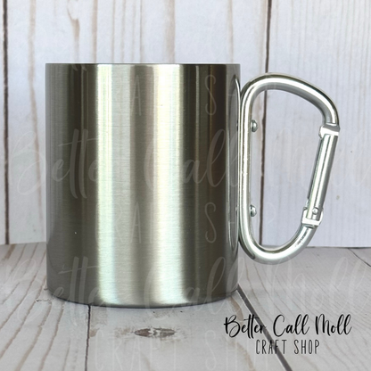 10oz Metallic Silver Carabiner Sublimation Mug