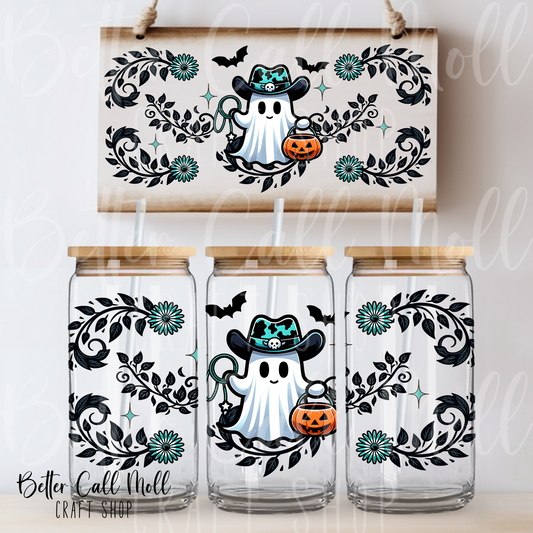 W061 - Giddy Up Ghost UV DTF 16oz Tumbler Wrap