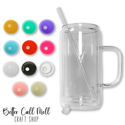 12/16oz Handle Glass SNOW GLOBE Sublimation Tumbler