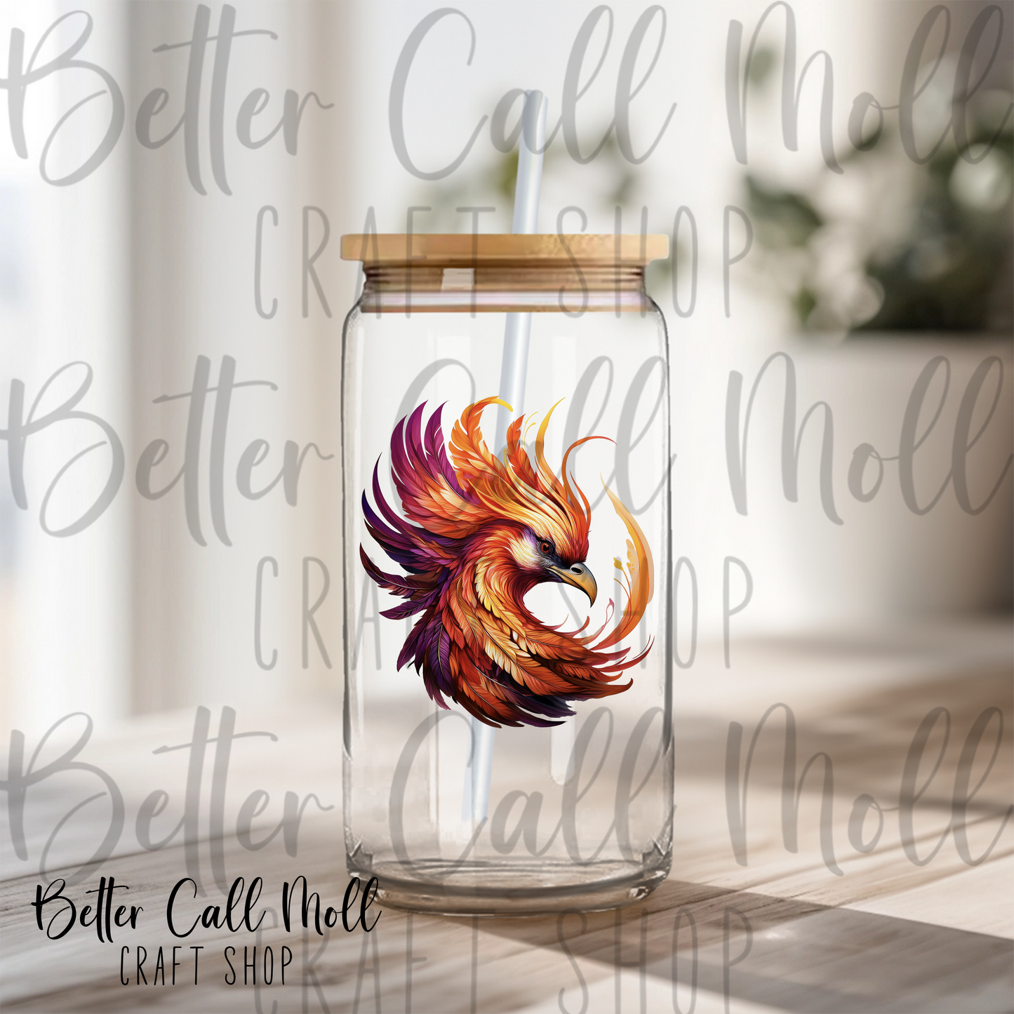 Phoenix Head UV DTF Decal